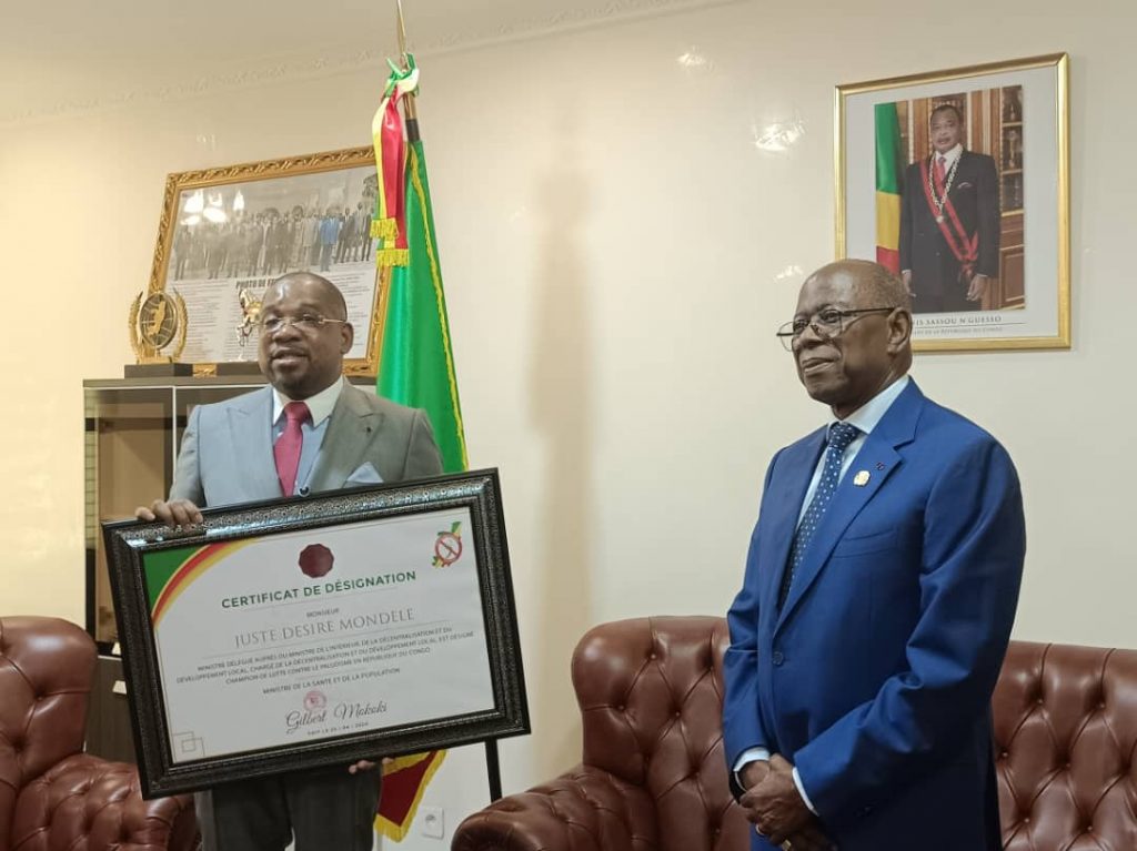 Congo Brazza : Le Ministre Juste Désiré Mondelé désigné champion de la lutte contre le paludisme